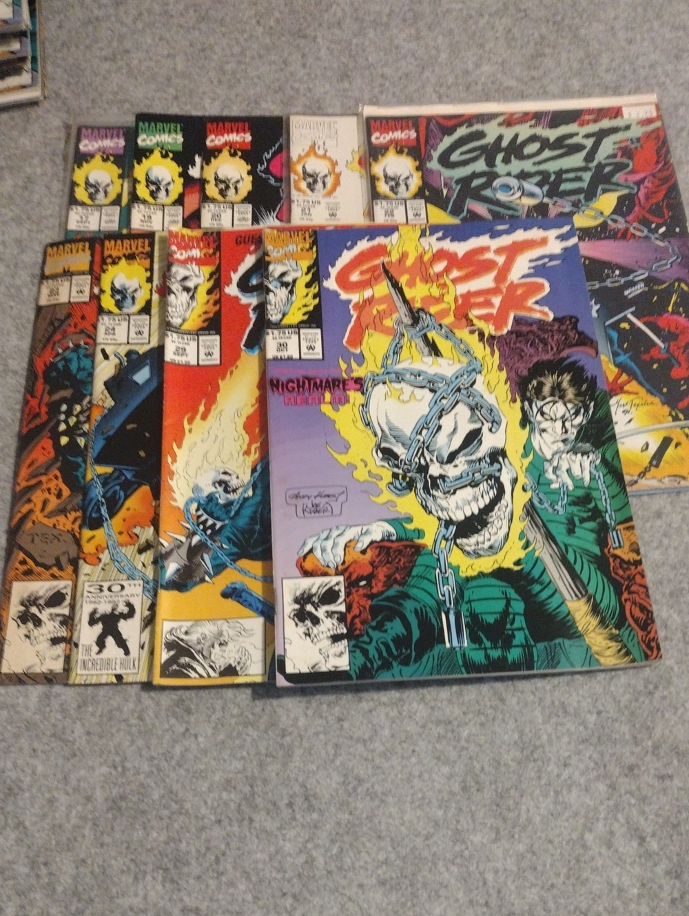 9 GHOST RIDER COMICS 1991-92 # 17 , 19-24, 29 AND 30 Great Lot ..Value25-45 $